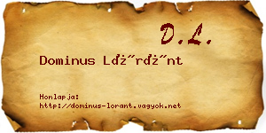 Dominus Lóránt névjegykártya