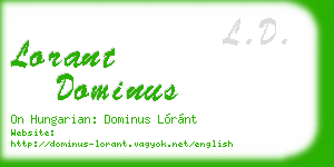 lorant dominus business card