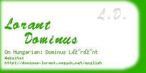 lorant dominus business card